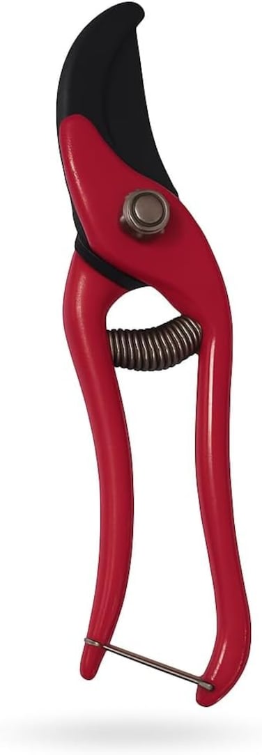 Fitto Red-Handled Pruning Shears with Spring Mechanism for Easy Plant Cutting