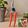 Fitto Garden Pruner Shears with Metal Blade and Orange Plastic Handles
