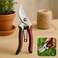 Fitto Garden Shears with Metal Blade and Red Rubber Grips for Pruning