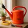 Fitto Bright Orange Plastic Watering Can with Long Spout, 8L Capacity