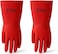Fitto Red Rubber Cleaning Gloves with Textured Grip for Household Tasks