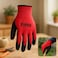 Fitto Red Grip Gloves with Textured Black Palm for Work and Outdoor Use