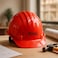Fitto Red Hard Hat for Construction Safety, Durable Head Protection