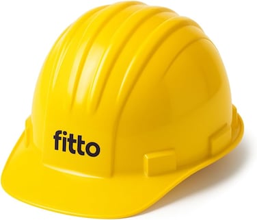 Fitto Yellow Hard Hat for Construction Safety, Durable Head Protection