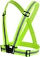 Fitto Reflective Vest Running Gear - Safety Reflector Strap Bands - for High Visibility &amp; safety Elastic Adjustable Belt for men and Women (Green)
