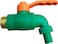 Fitto Heavy-Duty Garden Water Tap with Brass Connector – Green & Orange