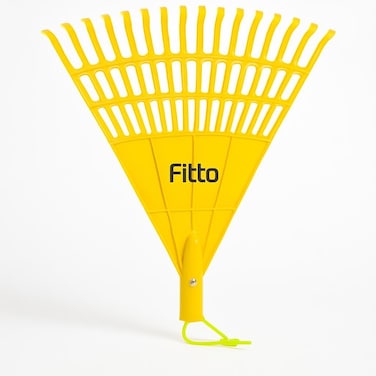 Fitto Yellow Plastic Rake for Leaves and Debris Collection