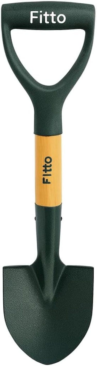 Fitto Metal Blade Shovel with Wooden Handle and D-Grip for Gardening