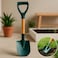 Fitto Small Garden Shovel with Green Metal Blade and Wooden Handle