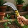Fitto Hand-Held Gardening Tool with Curved Blade and Wooden Handle