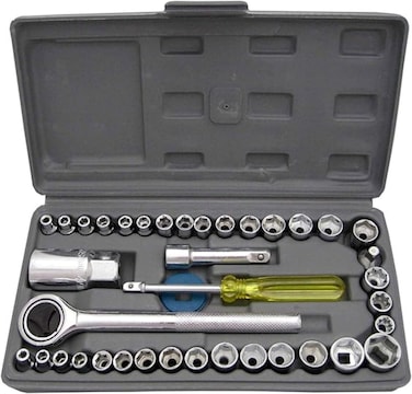 Fitto 40-Piece Combination Socket Wrench Set with 1/4 and 3/8 Drive Sockets