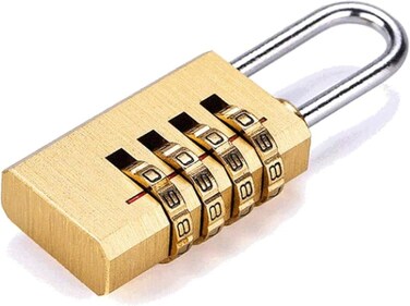 Fitto Brass Combination Padlock with Dial for Bags and Lockers