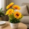 Fitto Artificial Sunflower Arrangement in Pot with Greenery