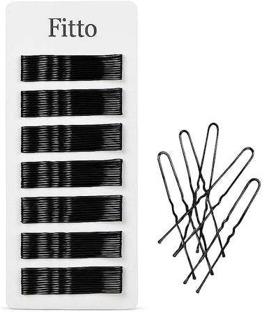 Fitto 90 U Shaped Hair Bobby Pins for Easy Hair Styling - Black