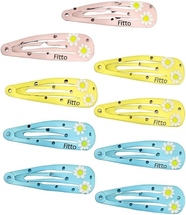 Fitto Snap Hair Clips for Women, Pack of 12, Assorted Colors