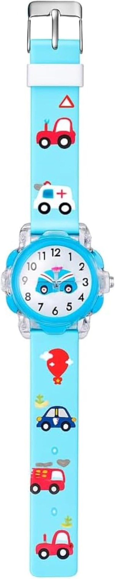 Fitto 3D Cute Cartoon Toy Silicone Band Wristwatch - Light Blue