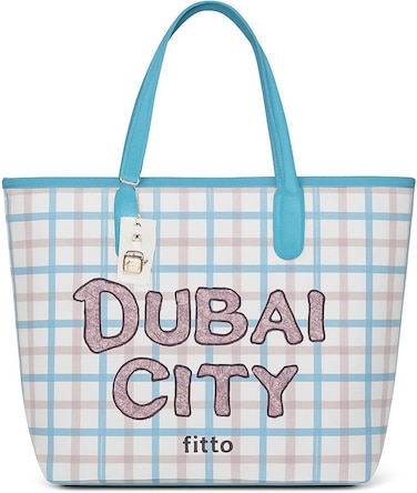 Fitto Durable Eco-Friendly Dubai Blue Tote Bag with Handles