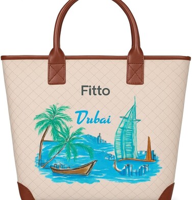 Fitto Durable Eco-Friendly Dubai Dark Brown Canvas Tote Bag with Handles