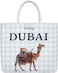 Fitto Dubai Camel Canvas Printed Tote Bag – Durable, Eco-Friendly, Blue