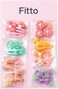 Fitto Multicolor Tic-Tac Hair Clip &amp; Rubber Band Set, Pack of 8