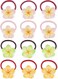 Fitto 16 Pcs Plumeria Hair Ties with Rubber Band for Stylish Hair Accessories