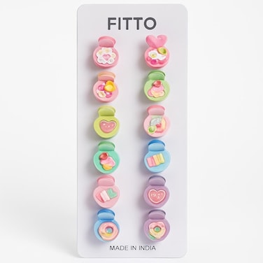 Fitto Mini Plastic Hair Clips, Pack of 14, Assorted Colors for Everyday Use