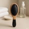 Fitto Oval Shaped Wooden Hair Brush for Men and Women, Travel Friendly, Brown