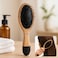Fitto Oval Shaped Wooden Hair Brush for Men and Women, Travel Friendly, Brown