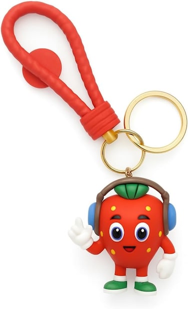 Fitto Apple Fruit 3D Doll Car Keychain - Red