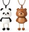 Fitto Plastic Key Chain Animal Series - Pack of 2, Panda and Bear