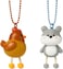 Fitto Plastic Key Chain Animal Series - Rooster and Cat, Pack of 2