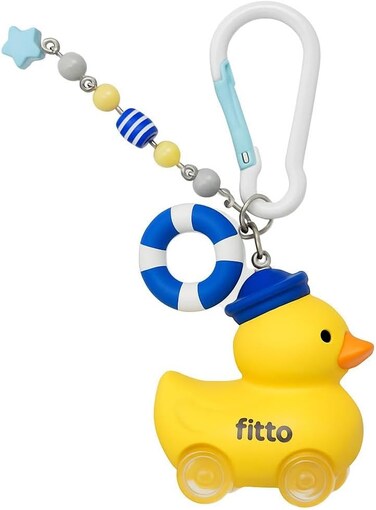 Fitto Duck 3D Doll Car Keychain - Yellow Cute Accessory for Keys and Bags