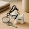 Fitto Funny Dog Keychain with Glasses - White Silicone Accessory