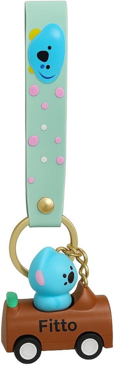 Fitto Cute Brown Animal Car Keychain - Adorable Accessory for Your Keys