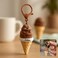 Fitto Creative Ice Cream Keychain - PVC & Rubber, Brown