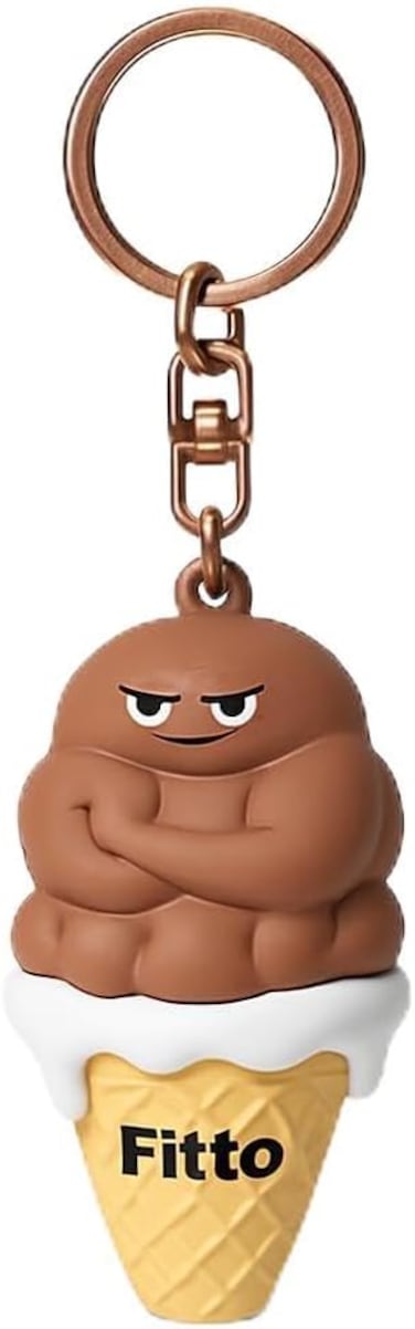 Fitto Creative Ice Cream Keychain - PVC & Rubber, Brown