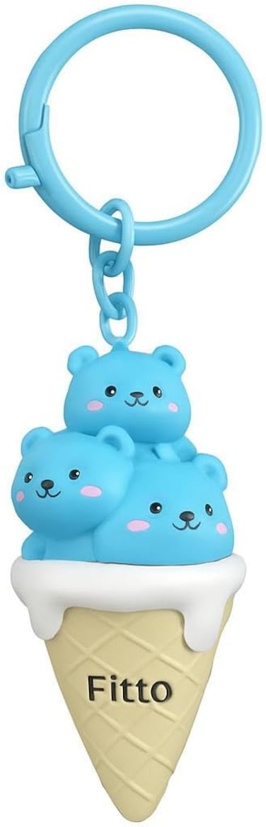 Fitto Creative Ice Cream Keychain - PVC &amp; Rubber, Blue