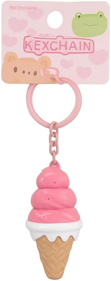 Fitto Creative Ice Cream Keychain - PVC & Rubber, Pink