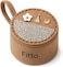 Fitto Small Round Wool Makeup Bag with Handle - Light Brown Portable Travel Organizer