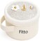 Fitto Small Round Wool Makeup Bag with Handle - Portable Travel Makeup Organizer, White