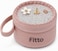Fitto Small Round Wool Makeup Bag with Handle - Pink Portable Makeup Organizer for Travel and Everyday Use