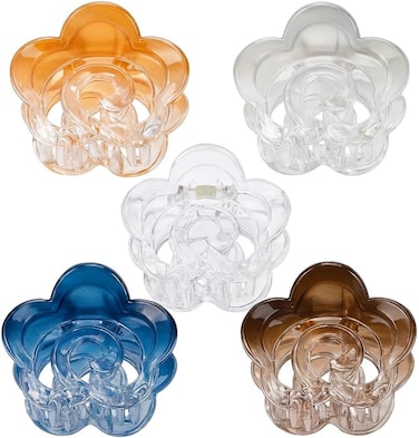 Fitto Flower Design Decorative Hair Clips for Women, Pack of 5, Assorted Styles