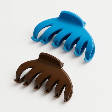 Fitto Strong Hold Hair Claw Clips - 2 Assorted Colors for All Hair Types