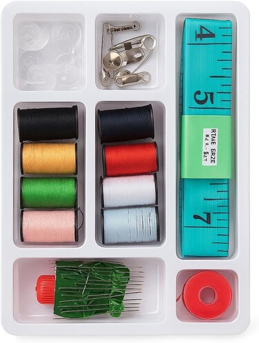 Fitto Portable Travel Sewing Kit Box with Color Needle Threads for Hand Stitching
