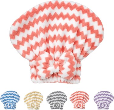 Fitto Fast Drying Hair Care Cap - Hair Dry Towel Wrap for Bath and Shower, Assorted color