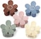 Fitto Korean Style Matte Flower Hair Clutcher Clips for Women, Pack of 5, Assorted Colors