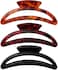 Fitto High Grip Geometric D Shape Hair Clutcher Clip Set of 3 for Women