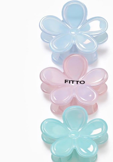 Fitto Stunning Lily Flower Hair Clip - 3 Set Large Hair Claw for Women, Assorted Colors