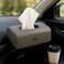 Fitto Car Leather Finish Carbon Fiber Refill Tissue Box Holder, Grey