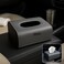 Fitto Car Leather Finish Carbon Fiber Refill Tissue Box Holder, Grey